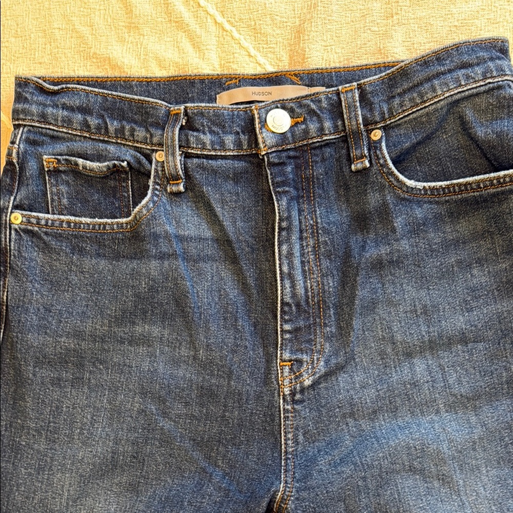 Hudson Jeans Blue Slim Denim with Subtle Fading